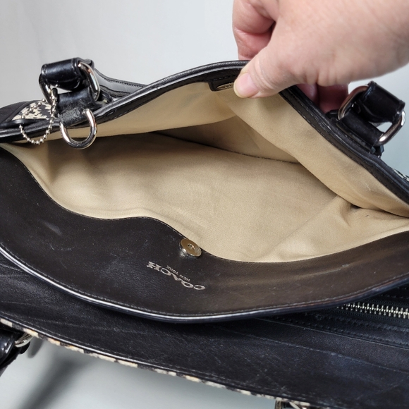 Coach Legacy print Haley satchel black leather - Picture 11 of 12